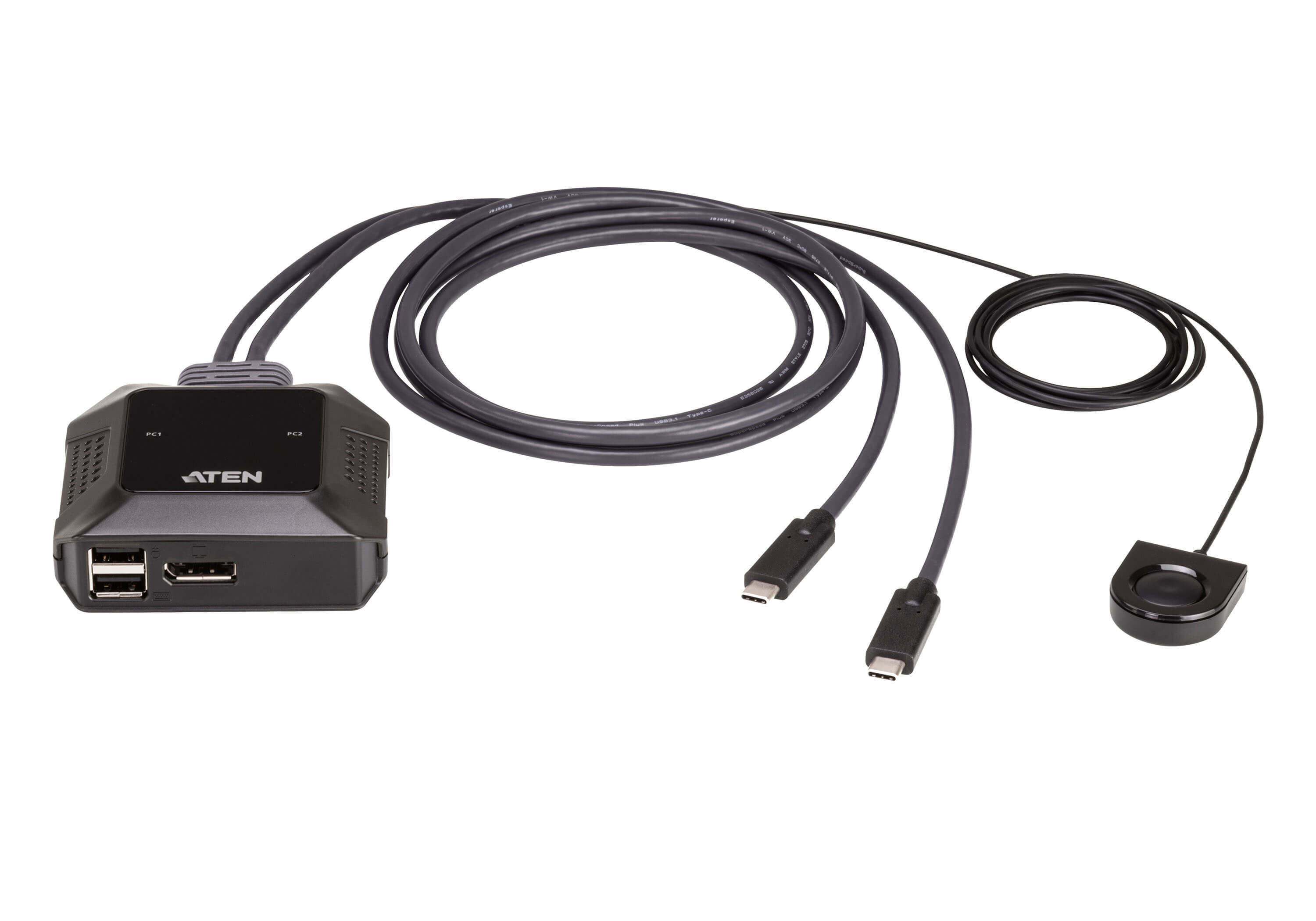 US3312-AT Switch KVM DisplayPort 4K USB-C de 2 puertos con selector de puertos remoto